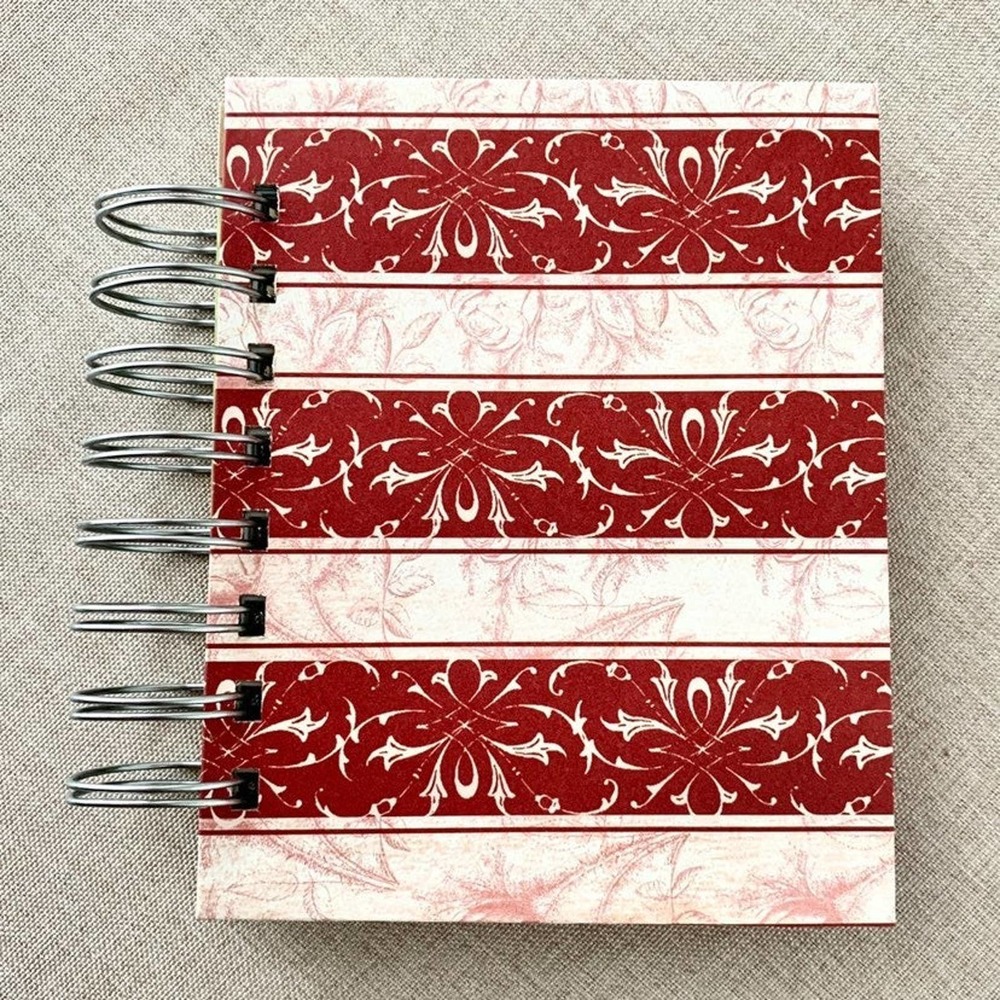 Red and Green Small Handmade Notebook